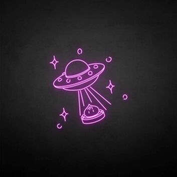 &#39;The spaceship and the bun&#39; neon sign