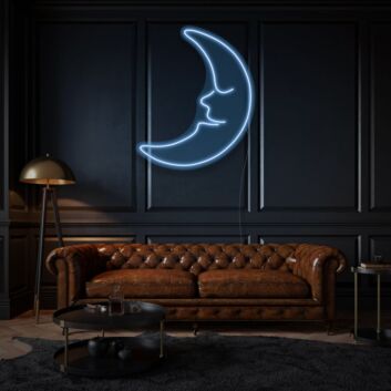 Dreamy young moon Neon Whimsical Nighttime Wonder