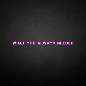 What you always needed neon sign