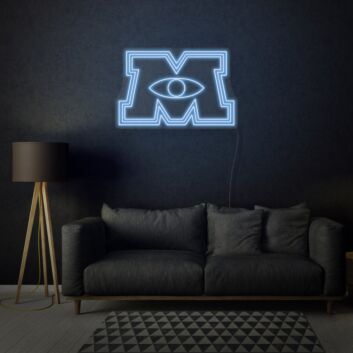 Monster Caption &quot;M&quot; Neon Bold and Energetic Display