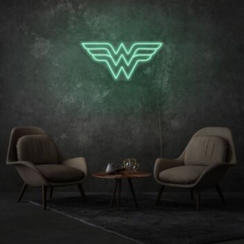Wonder Woman Neon Art Feminine Strength and Heroism