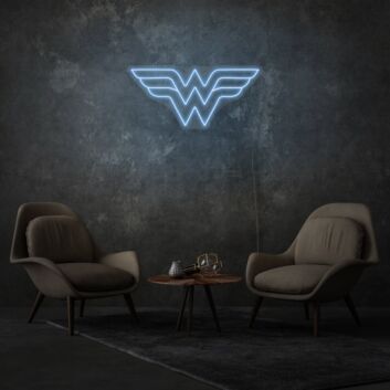 Wonder Woman Neon Art Feminine Strength and Heroism