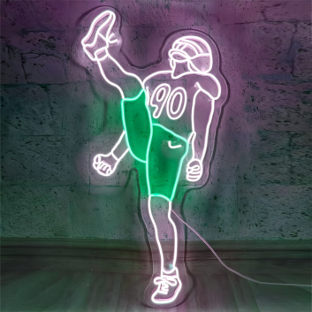 Touchdown Heroes Vibrant American Football Players Neon
