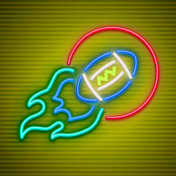 Gridiron Blaze American Football Ball and Burn Neon