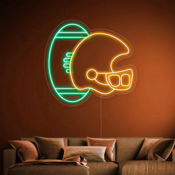 Wild West Touchdown Cowboy Football Helmet Neon