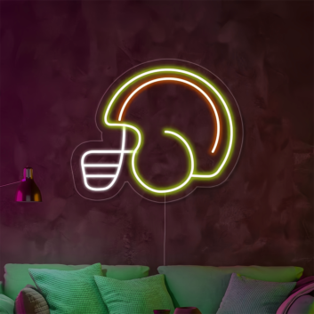 Gridiron Glory Football Player Helmet Neon Sign