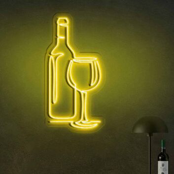 Red Wine Wine Glass  Bar Set  Neon Signs