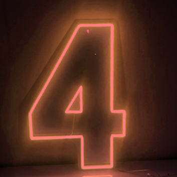 Number 4 LED Neon Sign