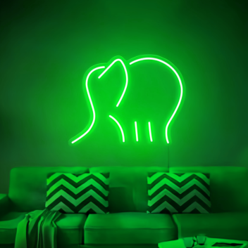 Elegant Elephant Neon Light
