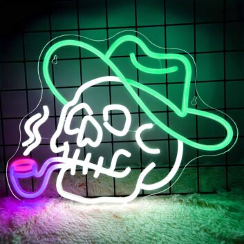 Cool Smoking Skull LED Neon Sign