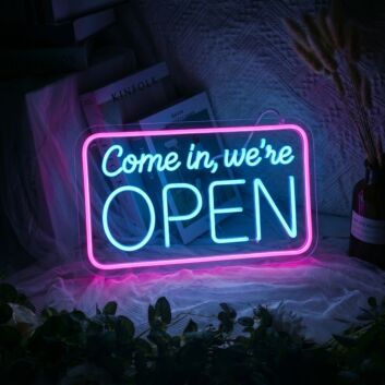 Customize Come In, We're Open Led Neon Sign Inviting and Welcoming Glow