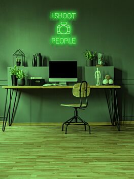 I shoot people Photographer's Neon Tribute to Capturing Moments