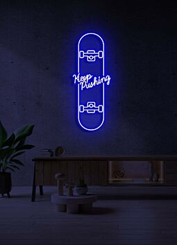 Keep Pushing LED Neon Inspiration for Determination and Resilience