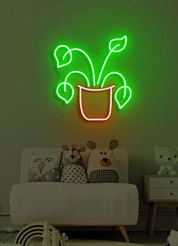 Plant Neon Green Growth in Luminous Life