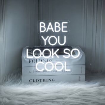 Babe, you look so cool Neon Flattering Compliment in a Stylish Setting