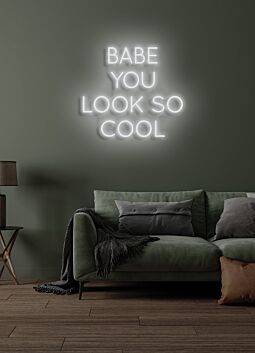 Babe, you look so cool Neon Flattering Compliment in a Stylish Setting