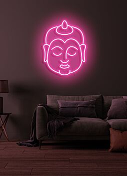 Buddha Neon Serene Illumination Reflecting Peace and Enlightenment