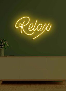 Relax Neon Gentle Reminder to Unwind and Take It Easy in a Soothing Glow