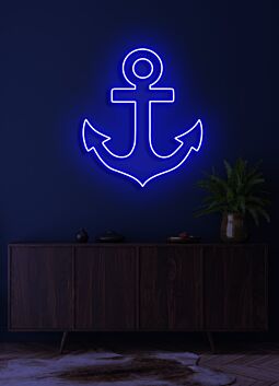 Anchor Neon Illuminating Stability and Strength, Perfect for Nautical Themes