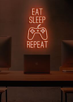 Eat Sleep Game Repeat Neon Cycle of a Gamer&#039;s Life