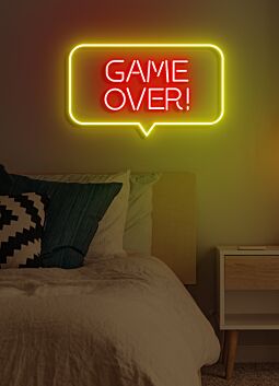 Game Over Neon Concluding Statement in Gaming