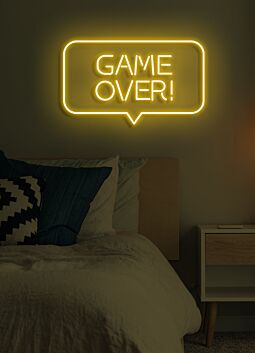 Game Over Neon Concluding Statement in Gaming