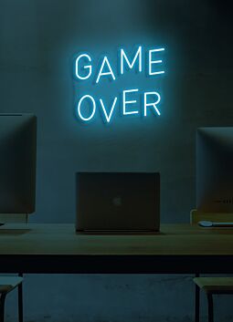Game Over Neon Sign Off for the End of a Challenge