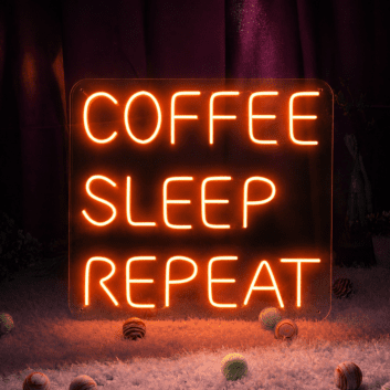 Coffee Sleep Repeat Neon Cycle for Caffeine Devotees