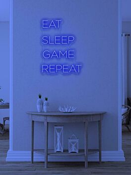 Eat Sleep Game Repeat Neon Tribute to Gaming Lifestyle