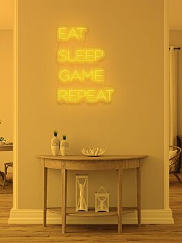 Eat Sleep Game Repeat Neon Tribute to Gaming Lifestyle