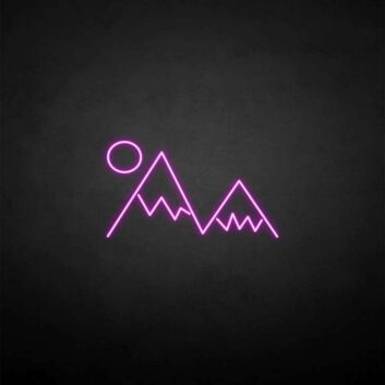 &#39;Sunset and mountain&#39; neon sign