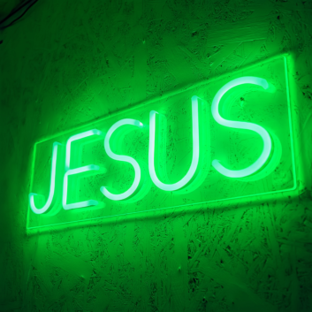 Jesus Saves Radiate His Divine Grace in Neon