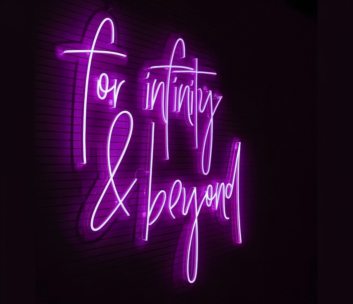 A neon sign for infinity and beyond