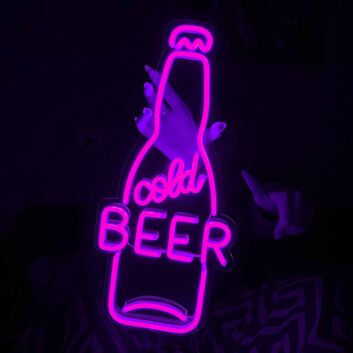 Customize Cold Beer Neon Refreshment on Tap