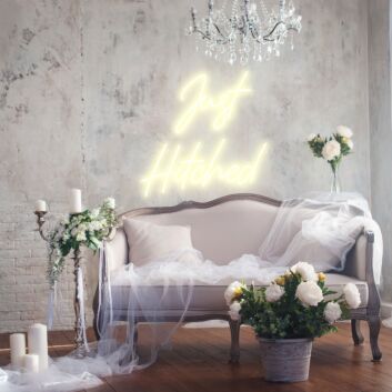 Just Hitched Joyous Neon Celebration for Newlyweds