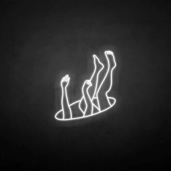 &#39;Drop into hole&#39; neon sign