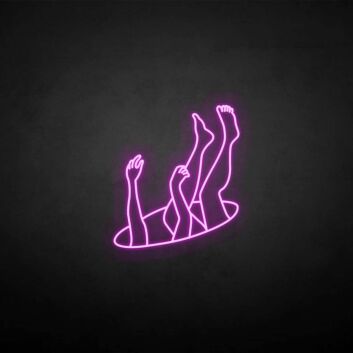 &#39;Drop into hole&#39; neon sign