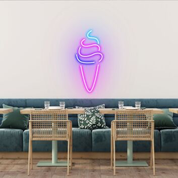 Ice Cream Swirl Whimsical Neon for Dessert Stations