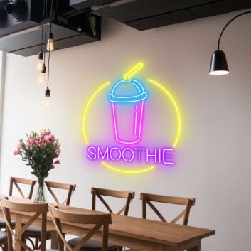 Customize Smoothie Circle Refreshing Neon Glow for Smoothie Spots