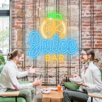 Customize Juice Bar Orange Vibrant Neon for Lively Juice Bars