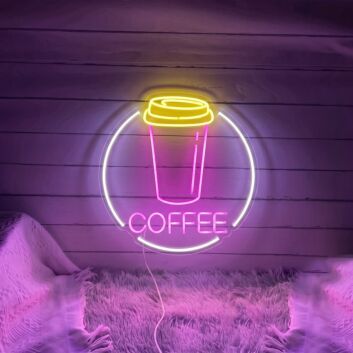 Customize Take Away Coffee Add a Burst of Energy with Neon Art