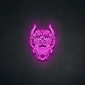 Dragon Head Unleash Fantasy with Fiery Neon