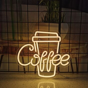 Customize Coffee Cup Enhance Your Mornings with Inviting Neon
