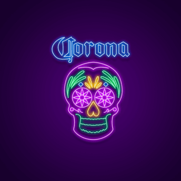 Corona Skull Unique and Bold Neon Statement Piece