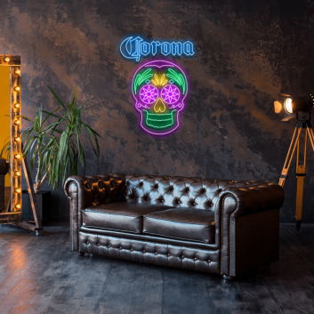 Corona Skull Unique and Bold Neon Statement Piece