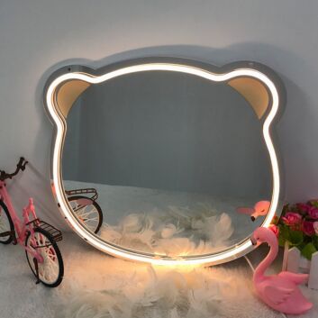 Cute Bear Neon Mirror