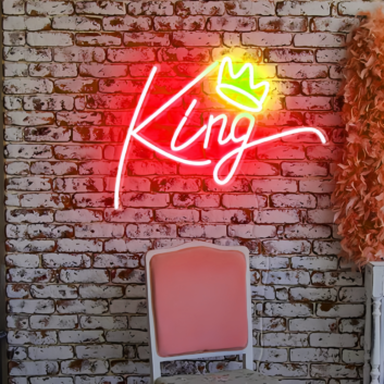 King Crown Neon Sign Illuminate Your Space with Majestic Royalty