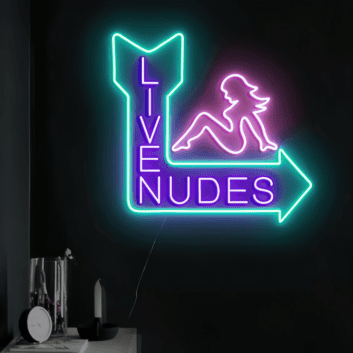 Live Nudes Arrow LED Neon Sign