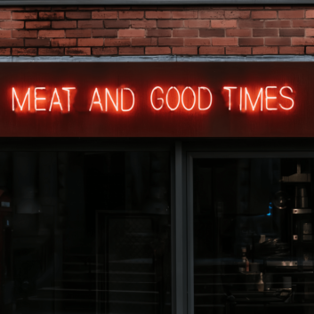 Grill Master's Delight: Meat and Good Times Neon Art to Elevate Your BBQ Experience