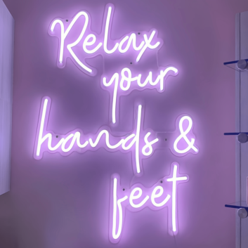 Relax Your Hands and Feet: Neon Sign for Ultimate Comfort!